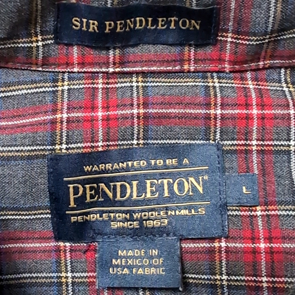 Sir Pendleton Grey & Red Tartan NWOT - Picture 4 of 6